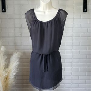 Chaser Smokey Gray Crepe Silk Tunic Top or Mini Dress size Medium
